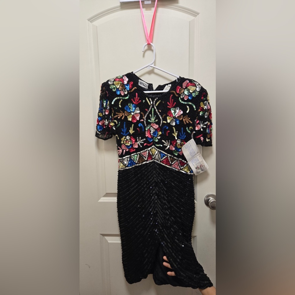 Colorful Sequin Embellished Dress.